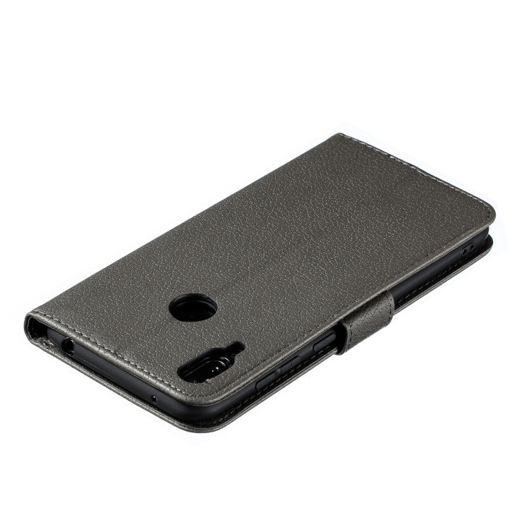 Feather Pattern Litchi Texture Horizontal Flip Leather Case with Wallet & Holder & Card Slots For Huawei Y7 (2019)