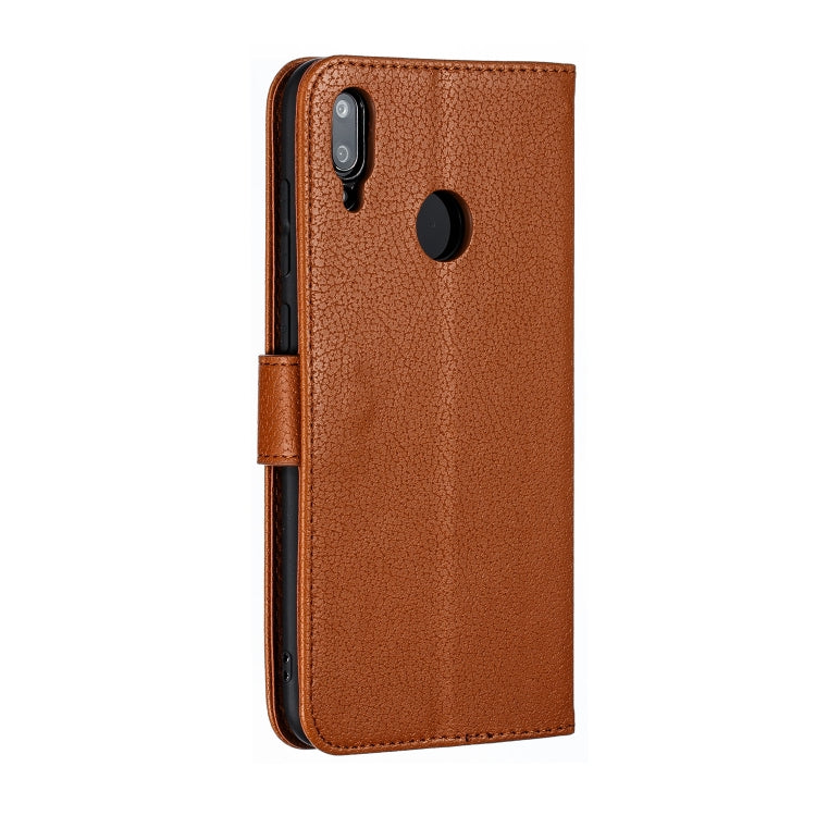 Feather Pattern Litchi Texture Horizontal Flip Leather Case with Wallet & Holder & Card Slots For Huawei Y7 (2019)