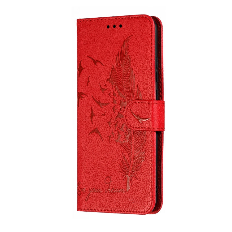 Feather Pattern Litchi Texture Horizontal Flip Leather Case with Wallet & Holder & Card Slots For Huawei Y9 (2019)
