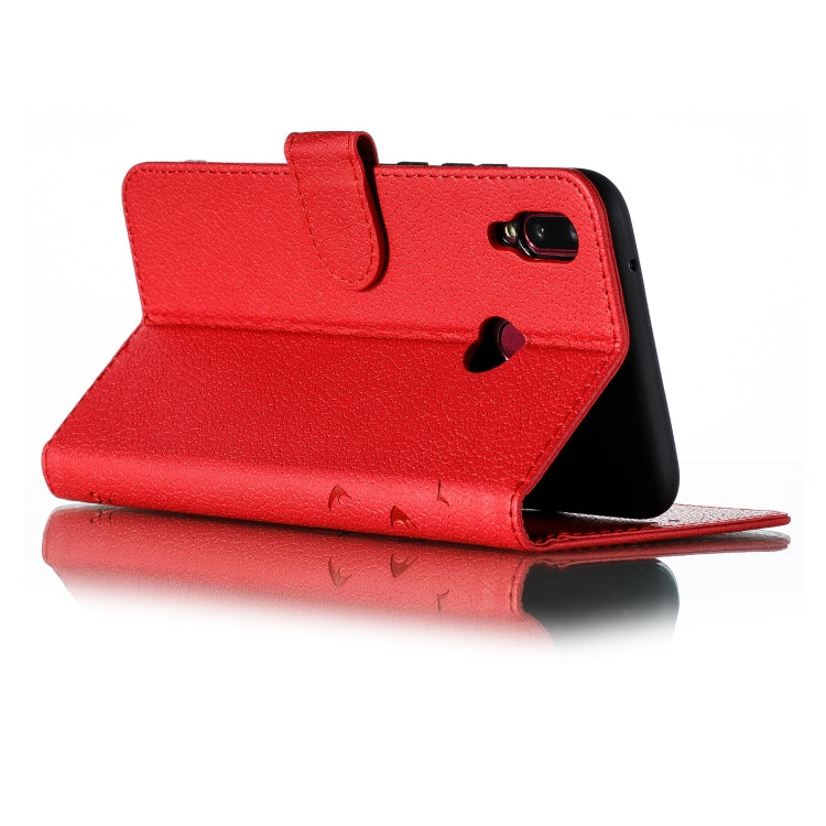 Feather Pattern Litchi Texture Horizontal Flip Leather Case with Wallet & Holder & Card Slots For Huawei Y9 (2019)