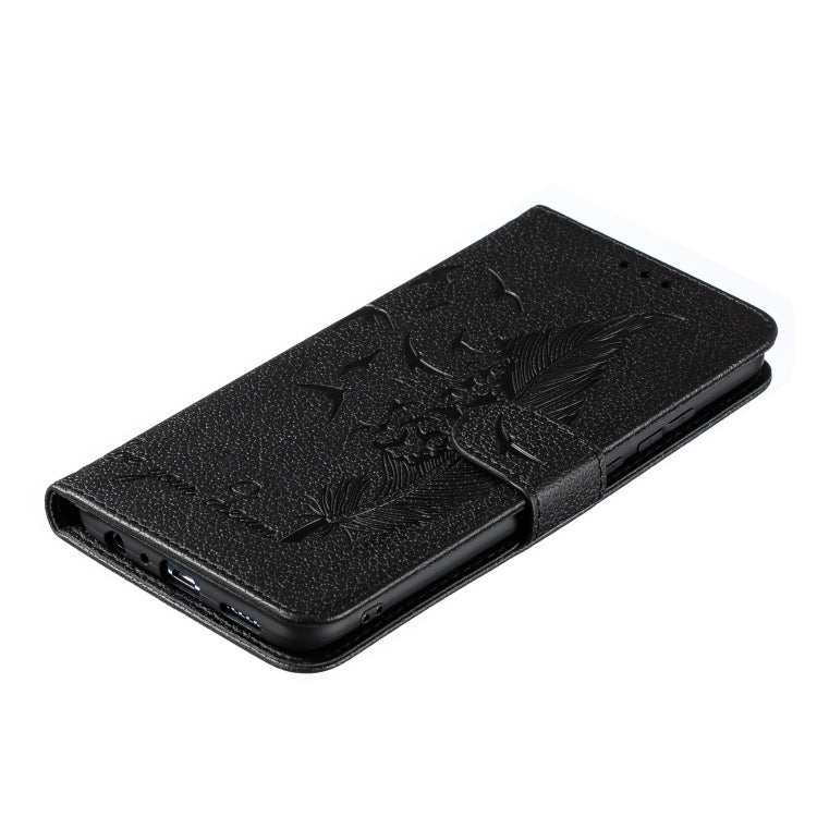 Feather Pattern Litchi Texture Horizontal Flip Leather Case with Wallet & Holder & Card Slots For Huawei Y9 (2019)