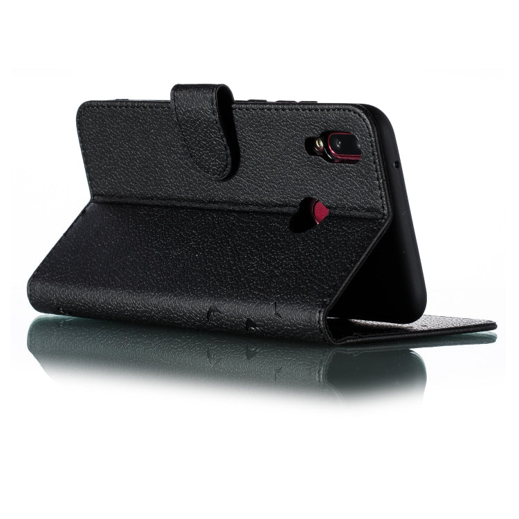 Feather Pattern Litchi Texture Horizontal Flip Leather Case with Wallet & Holder & Card Slots For Huawei Y9 (2019)