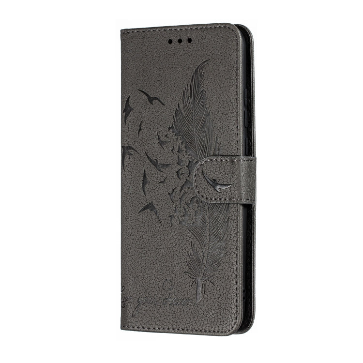Feather Pattern Litchi Texture Horizontal Flip Leather Case with Wallet & Holder & Card Slots For Huawei Y9 (2019)