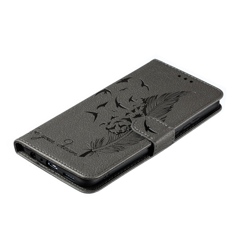Feather Pattern Litchi Texture Horizontal Flip Leather Case with Wallet & Holder & Card Slots For Huawei Y9 (2019)
