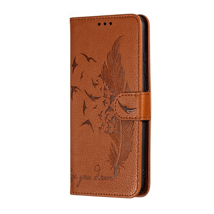 Feather Pattern Litchi Texture Horizontal Flip Leather Case with Wallet & Holder & Card Slots For Huawei Y9 (2019)