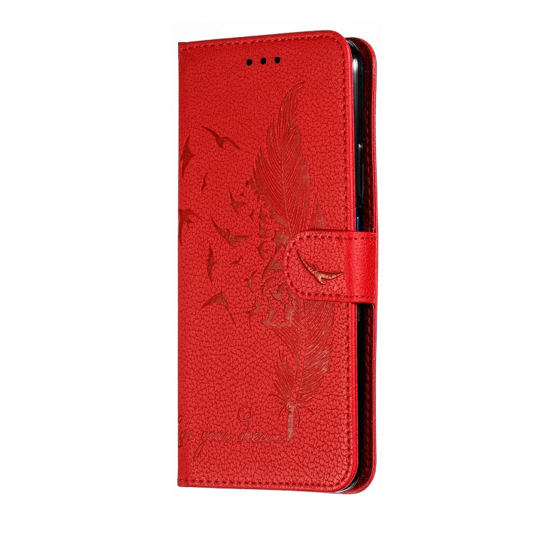 Feather Pattern Litchi Texture Horizontal Flip Leather Case with Wallet & Holder & Card Slots For Huawei Honor 9X Pro