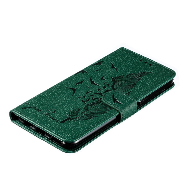Feather Pattern Litchi Texture Horizontal Flip Leather Case with Wallet & Holder & Card Slots For Huawei Honor 9X Pro