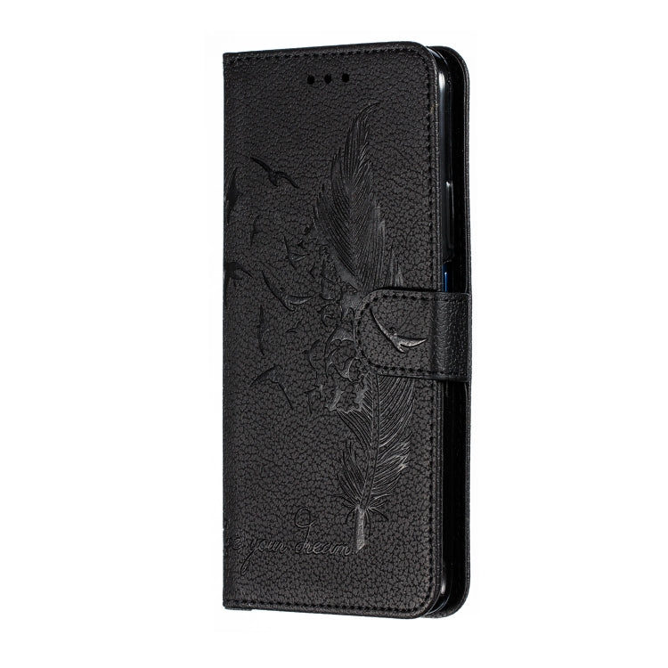 Feather Pattern Litchi Texture Horizontal Flip Leather Case with Wallet & Holder & Card Slots For Huawei Honor 9X Pro
