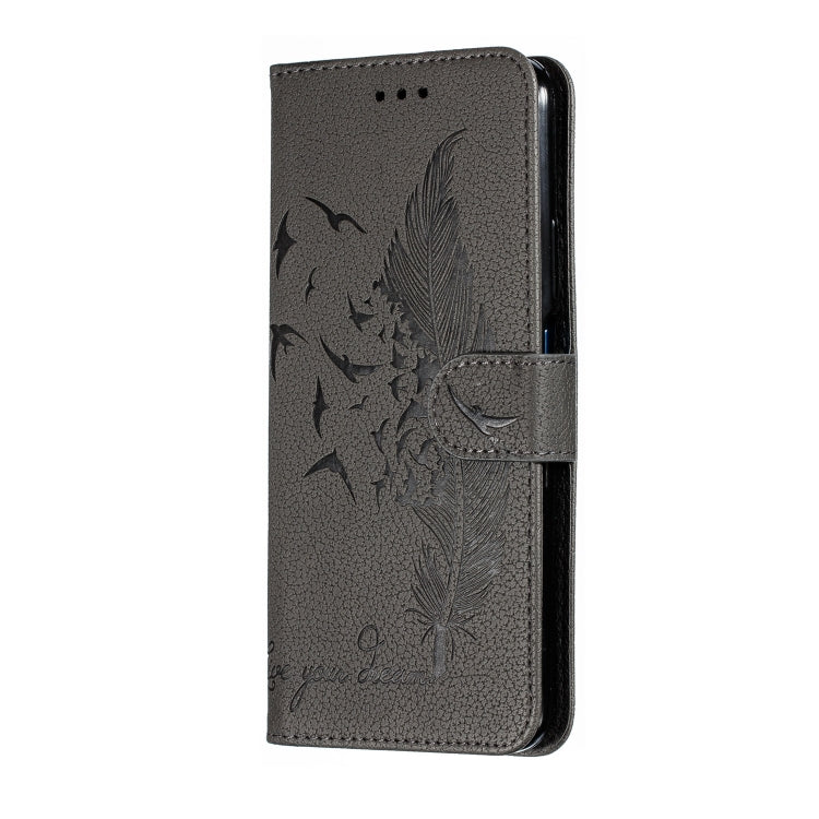 Feather Pattern Litchi Texture Horizontal Flip Leather Case with Wallet & Holder & Card Slots For Huawei Honor 9X Pro