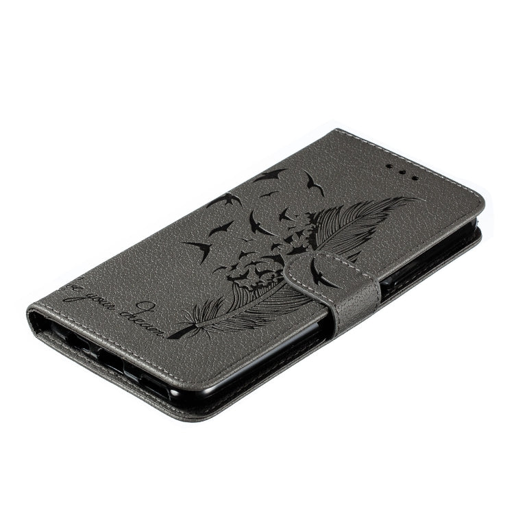 Feather Pattern Litchi Texture Horizontal Flip Leather Case with Wallet & Holder & Card Slots For Huawei Honor 9X Pro