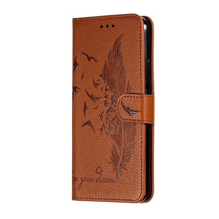 Feather Pattern Litchi Texture Horizontal Flip Leather Case with Wallet & Holder & Card Slots For Huawei Honor 9X Pro