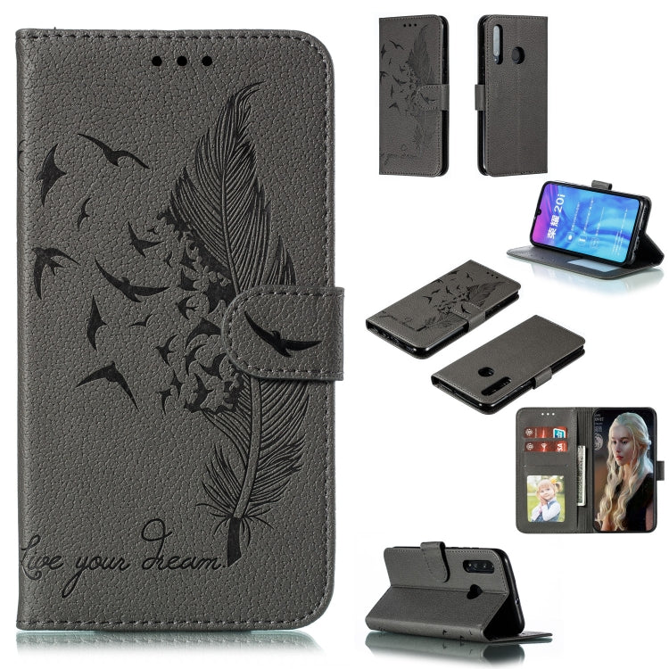 Feather Pattern Litchi Texture Horizontal Flip Leather Case with Wallet & Holder & Card Slots For Huawei Honor 10i / P Smart+ 2019 / Honor 20i / Honor 10 Lite