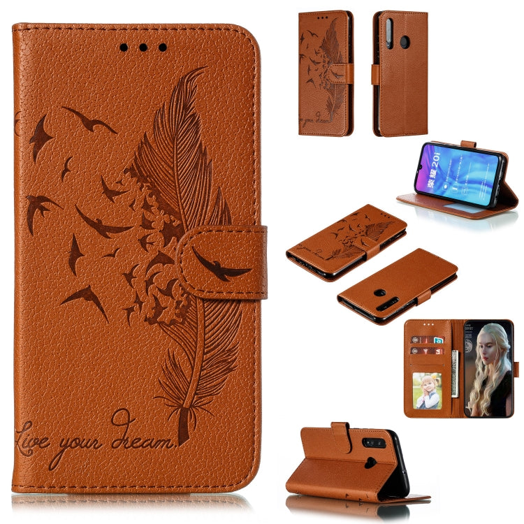 Feather Pattern Litchi Texture Horizontal Flip Leather Case with Wallet & Holder & Card Slots For Huawei Honor 10i / P Smart+ 2019 / Honor 20i / Honor 10 Lite