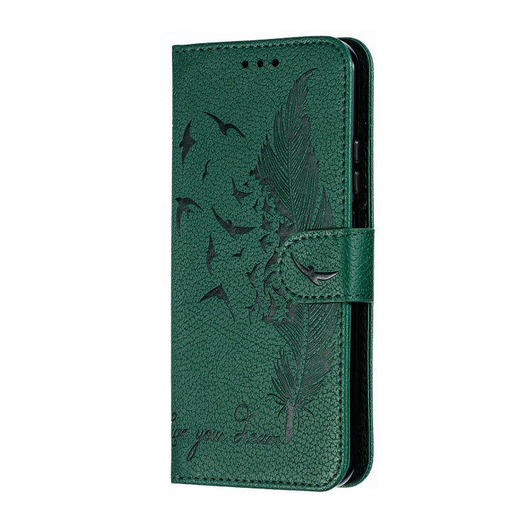 Feather Pattern Litchi Texture Horizontal Flip Leather Case with Wallet & Holder & Card Slots For Huawei Honor 20