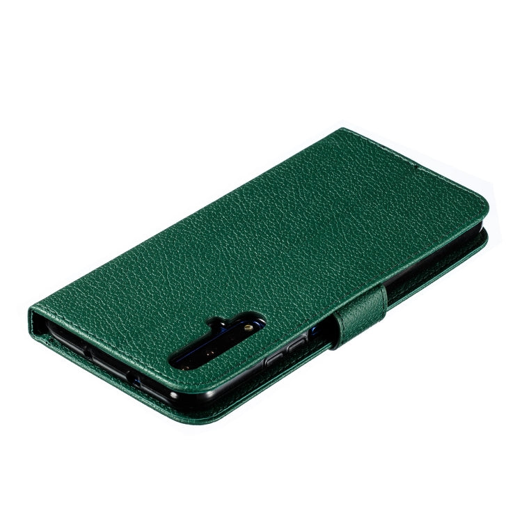 Feather Pattern Litchi Texture Horizontal Flip Leather Case with Wallet & Holder & Card Slots For Huawei Honor 20