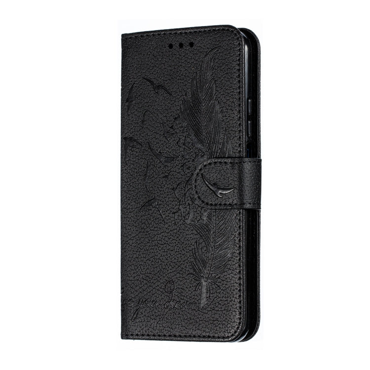 Feather Pattern Litchi Texture Horizontal Flip Leather Case with Wallet & Holder & Card Slots For Huawei Honor 20