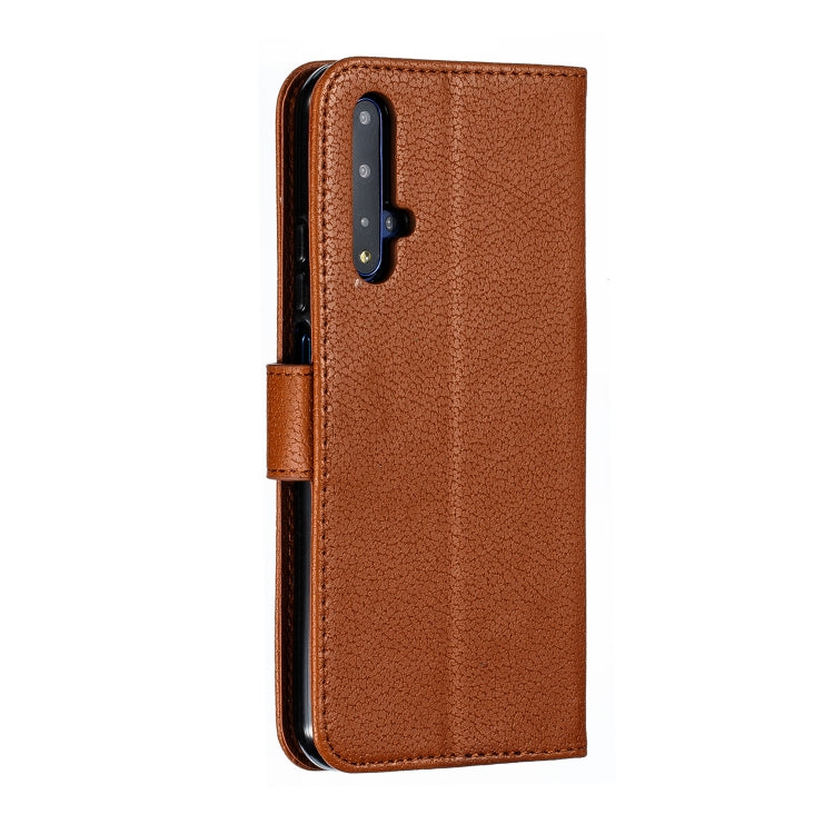 Feather Pattern Litchi Texture Horizontal Flip Leather Case with Wallet & Holder & Card Slots For Huawei Honor 20