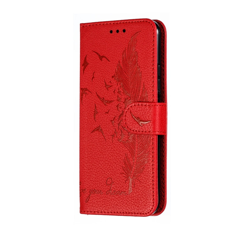 Feather Pattern Litchi Texture Horizontal Flip Leather Case with Wallet & Holder & Card Slots For Huawei Honor 20 Pro