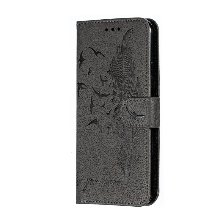 Feather Pattern Litchi Texture Horizontal Flip Leather Case with Wallet & Holder & Card Slots For Huawei Honor 20 Pro