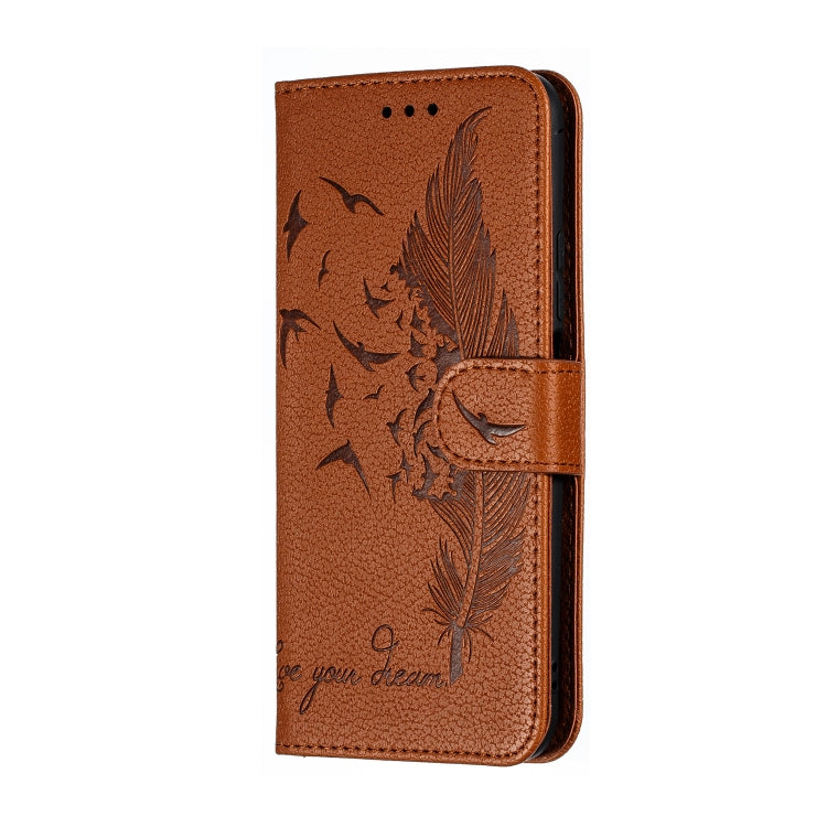 Feather Pattern Litchi Texture Horizontal Flip Leather Case with Wallet & Holder & Card Slots For Huawei Honor 20 Pro