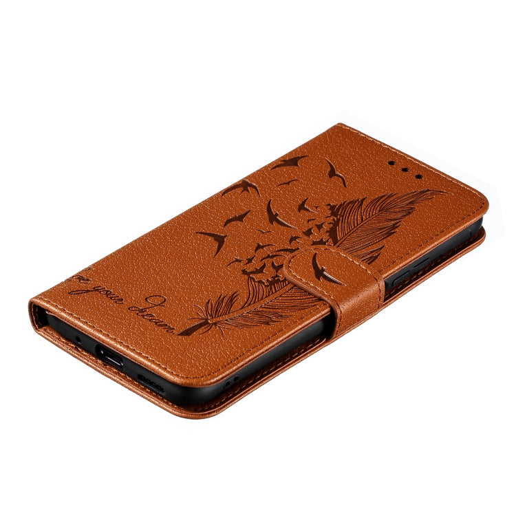 Feather Pattern Litchi Texture Horizontal Flip Leather Case with Wallet & Holder & Card Slots For Huawei Honor 20 Pro