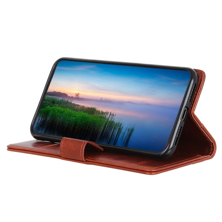 Copper Buckle Nappa Texture Horizontal Flip Leather Case with Holder & Card Slots & Wallet for Wiko Y70