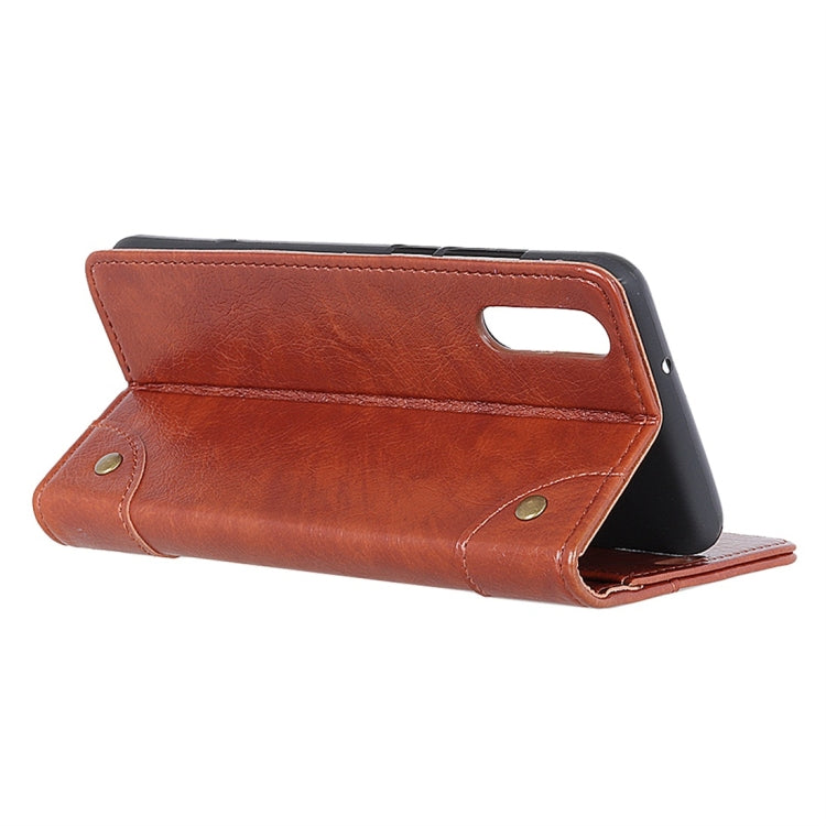 Copper Buckle Nappa Texture Horizontal Flip Leather Case with Holder & Card Slots & Wallet for Wiko Y70