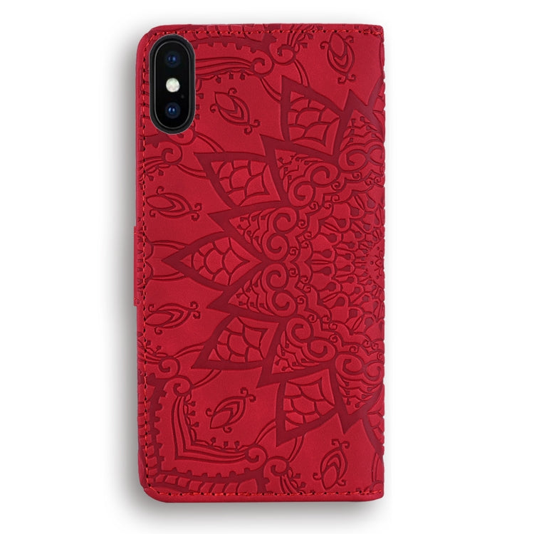 For iPhone XS Max Calf Pattern Double Folding Design Embossed Leather Case with Wallet & Holder & Card Slots