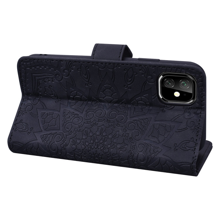 For iPhone 11 Calf Pattern Double Folding Design Embossed Leather Case with Wallet & Holder & Card Slots