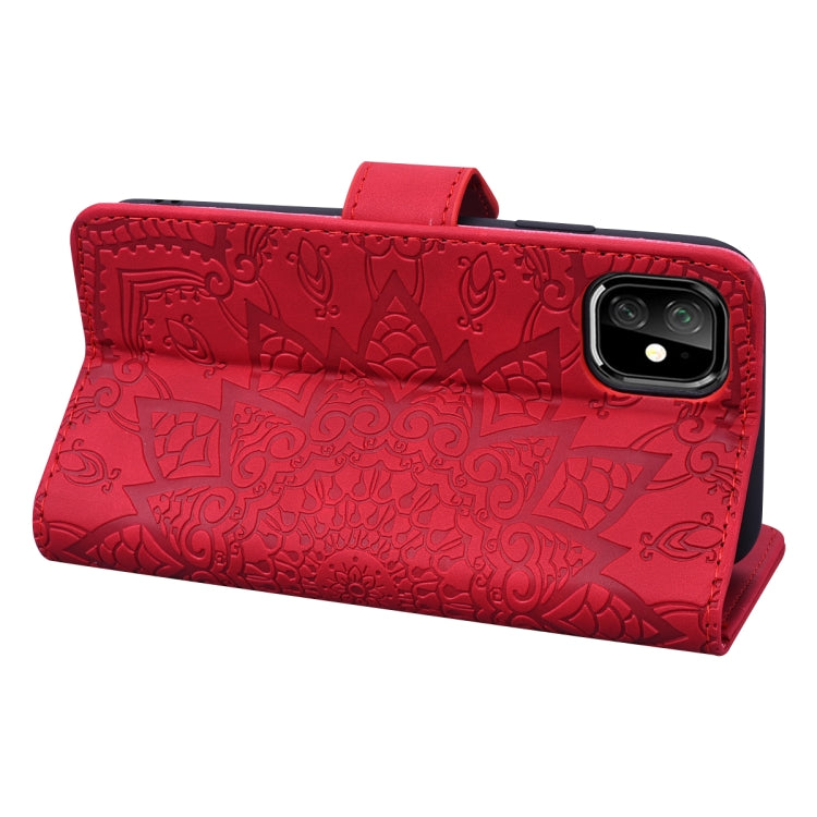 For iPhone 11 Calf Pattern Double Folding Design Embossed Leather Case with Wallet & Holder & Card Slots