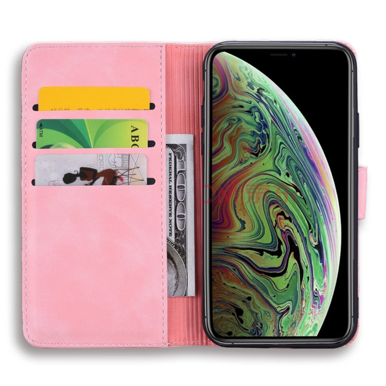 For iPhone 11 Calf Pattern Double Folding Design Embossed Leather Case with Wallet & Holder & Card Slots