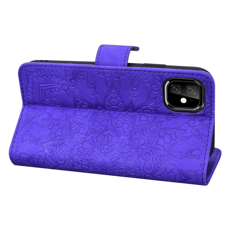 For iPhone 11 Calf Pattern Double Folding Design Embossed Leather Case with Wallet & Holder & Card Slots
