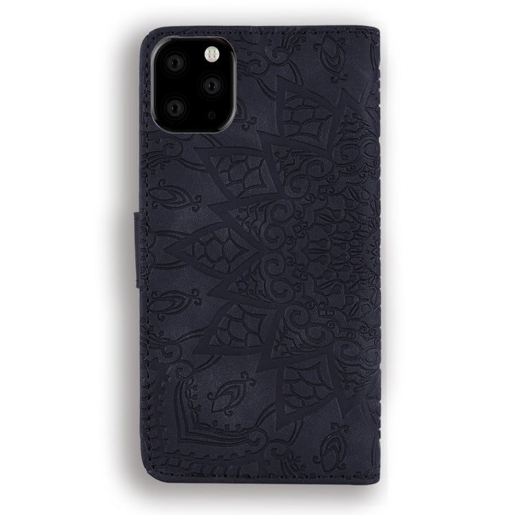 For iPhone 11 Pro Calf Pattern Double Folding Design Embossed Leather Case with Wallet & Holder & Card Slots  (5.8 inch)