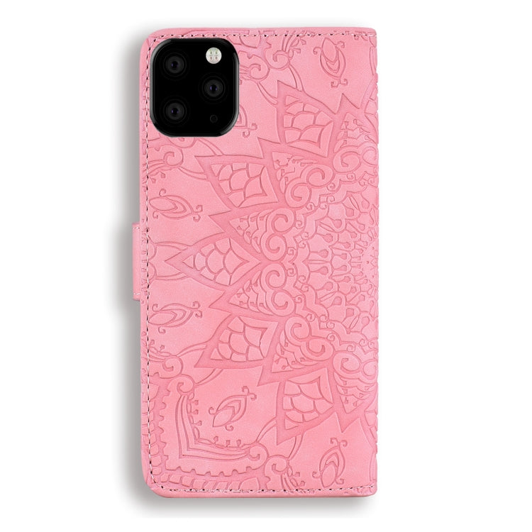 For iPhone 11 Pro Calf Pattern Double Folding Design Embossed Leather Case with Wallet & Holder & Card Slots  (5.8 inch)
