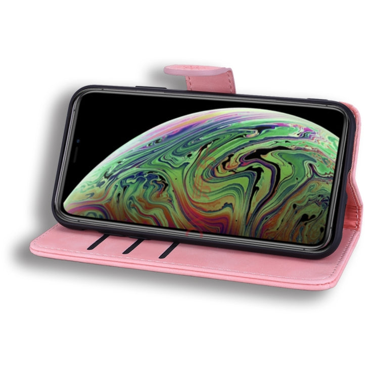 For iPhone 11 Pro Calf Pattern Double Folding Design Embossed Leather Case with Wallet & Holder & Card Slots  (5.8 inch)