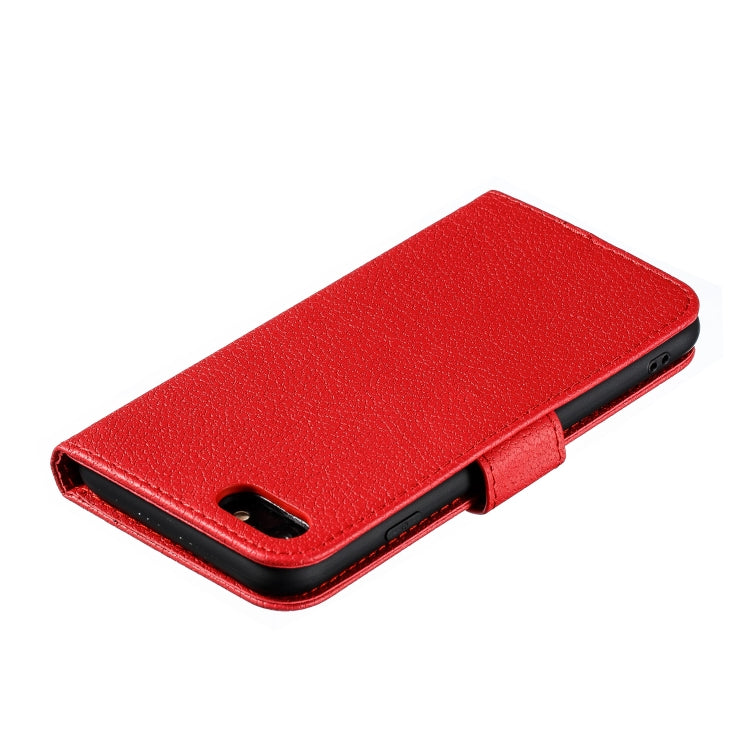 For iPhone SE 2022 / SE 2020 / 8 / 7 Feather Pattern Litchi Texture Horizontal Flip Leather Case with Wallet & Holder & Card Slots
