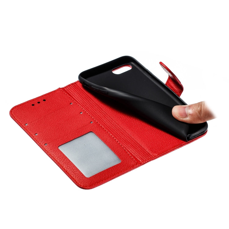 For iPhone SE 2022 / SE 2020 / 8 / 7 Feather Pattern Litchi Texture Horizontal Flip Leather Case with Wallet & Holder & Card Slots