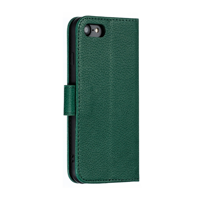 For iPhone SE 2022 / SE 2020 / 8 / 7 Feather Pattern Litchi Texture Horizontal Flip Leather Case with Wallet & Holder & Card Slots