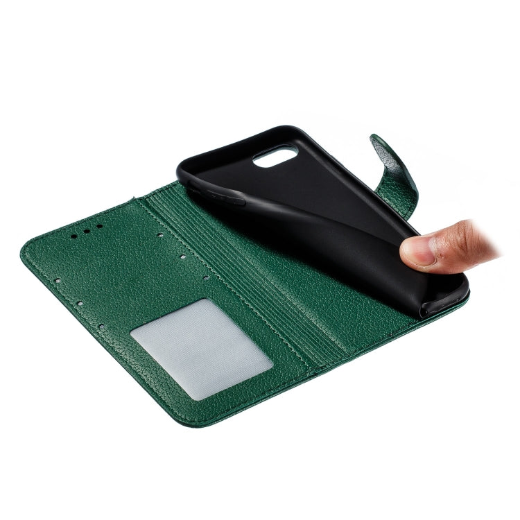 For iPhone SE 2022 / SE 2020 / 8 / 7 Feather Pattern Litchi Texture Horizontal Flip Leather Case with Wallet & Holder & Card Slots