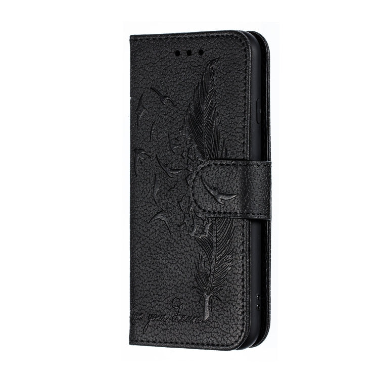 For iPhone SE 2022 / SE 2020 / 8 / 7 Feather Pattern Litchi Texture Horizontal Flip Leather Case with Wallet & Holder & Card Slots