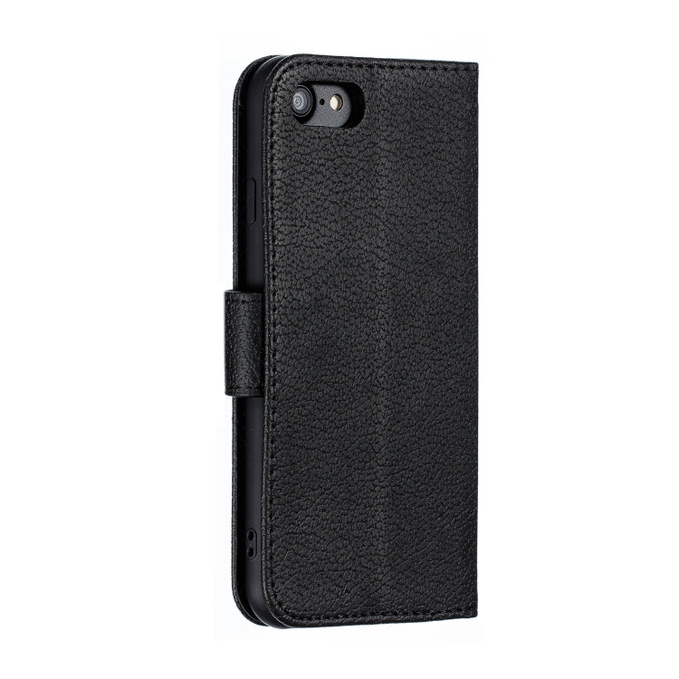 For iPhone SE 2022 / SE 2020 / 8 / 7 Feather Pattern Litchi Texture Horizontal Flip Leather Case with Wallet & Holder & Card Slots