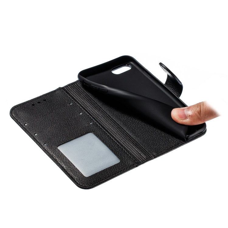 For iPhone SE 2022 / SE 2020 / 8 / 7 Feather Pattern Litchi Texture Horizontal Flip Leather Case with Wallet & Holder & Card Slots