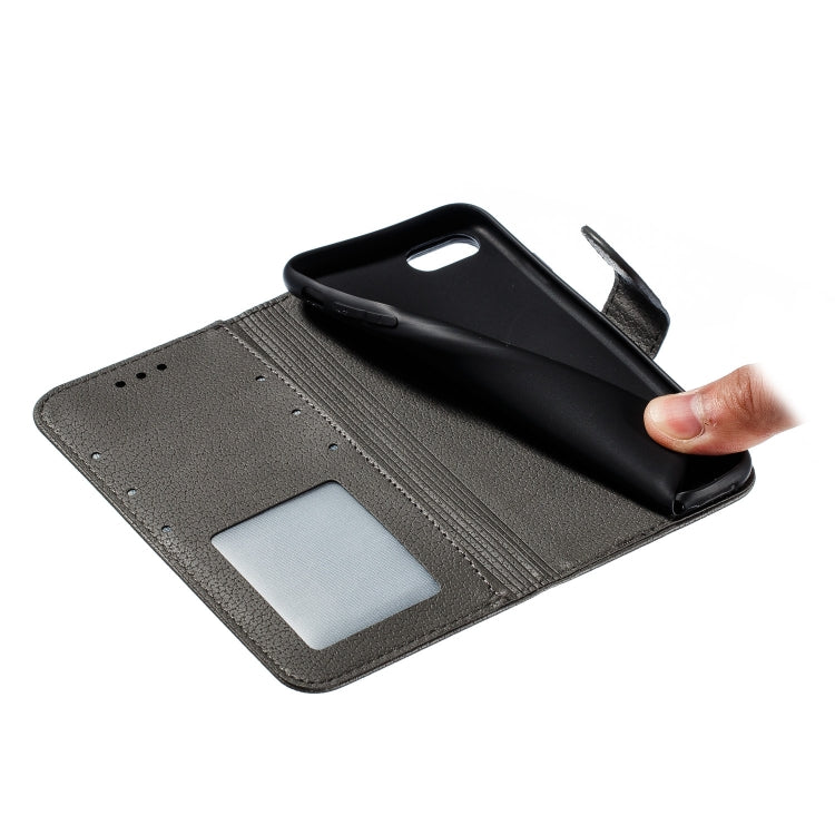 For iPhone SE 2022 / SE 2020 / 8 / 7 Feather Pattern Litchi Texture Horizontal Flip Leather Case with Wallet & Holder & Card Slots