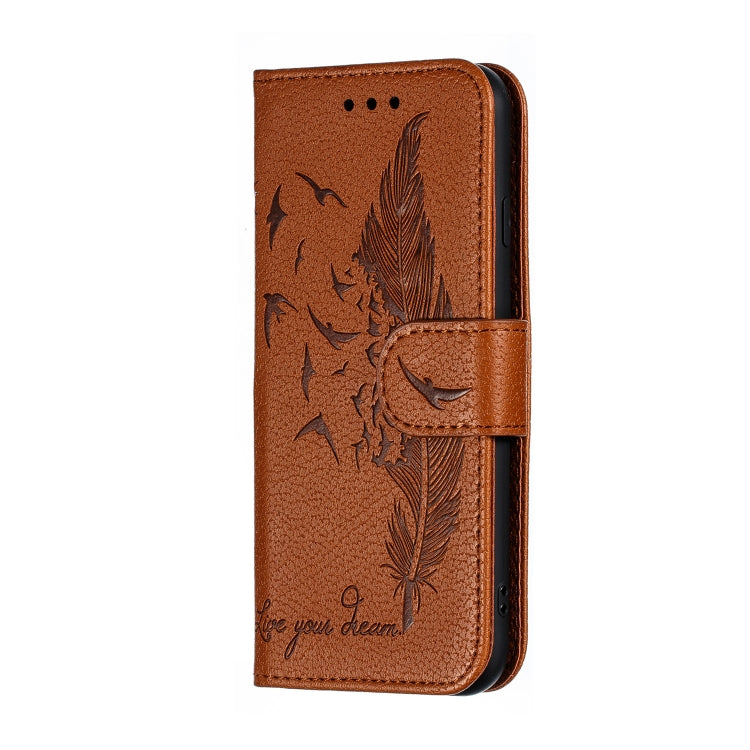 For iPhone SE 2022 / SE 2020 / 8 / 7 Feather Pattern Litchi Texture Horizontal Flip Leather Case with Wallet & Holder & Card Slots