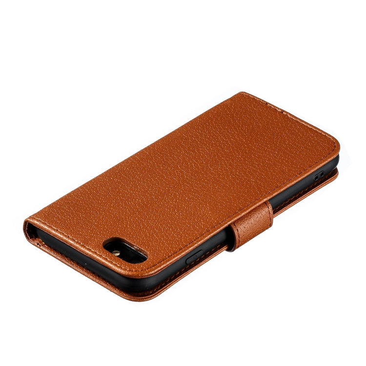 For iPhone SE 2022 / SE 2020 / 8 / 7 Feather Pattern Litchi Texture Horizontal Flip Leather Case with Wallet & Holder & Card Slots