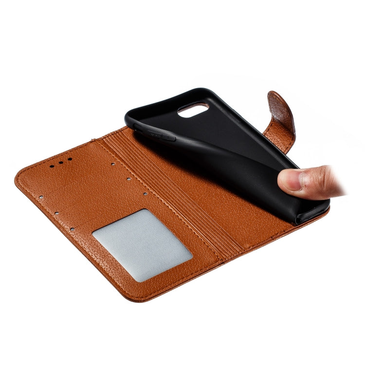 For iPhone SE 2022 / SE 2020 / 8 / 7 Feather Pattern Litchi Texture Horizontal Flip Leather Case with Wallet & Holder & Card Slots
