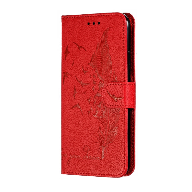 For iPhone 11 Pro Feather Pattern Litchi Texture Horizontal Flip Leather Case with Wallet & Holder & Card Slots
