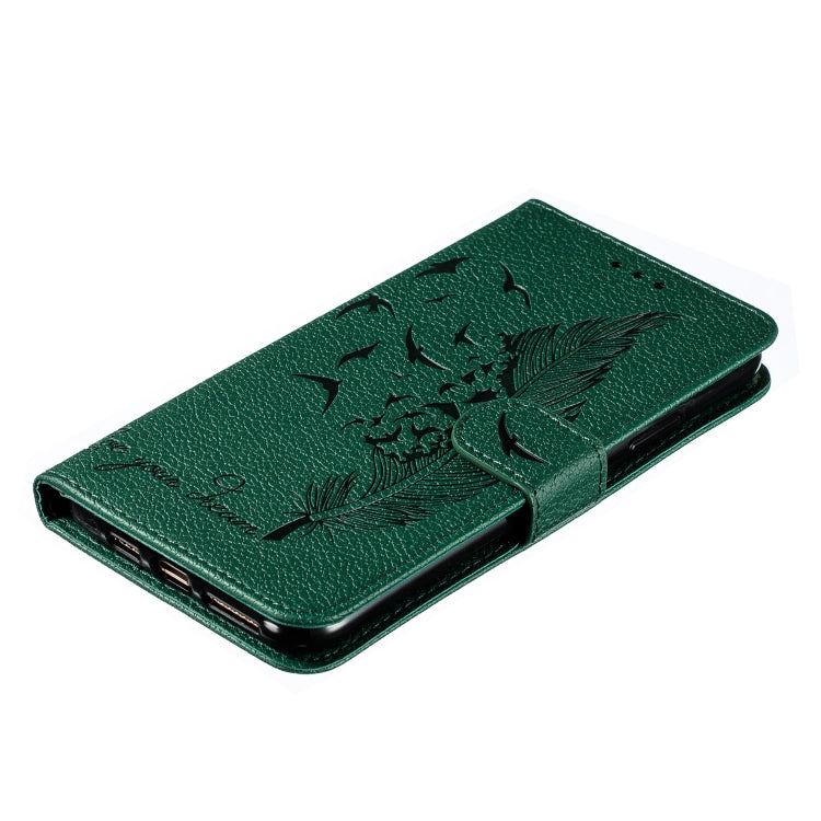 For iPhone 11 Pro Feather Pattern Litchi Texture Horizontal Flip Leather Case with Wallet & Holder & Card Slots