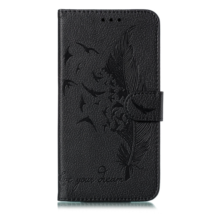 For iPhone 11 Pro Feather Pattern Litchi Texture Horizontal Flip Leather Case with Wallet & Holder & Card Slots