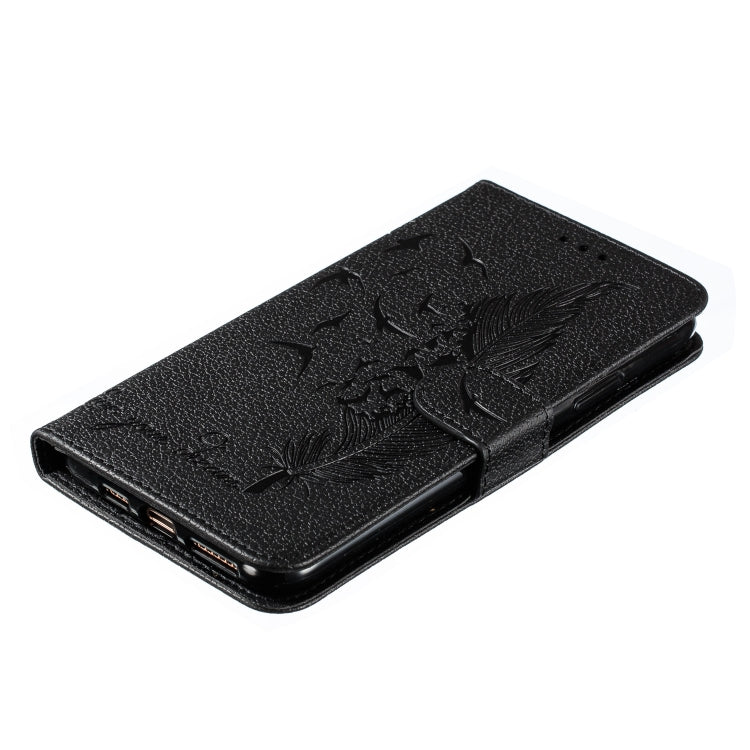 For iPhone 11 Pro Feather Pattern Litchi Texture Horizontal Flip Leather Case with Wallet & Holder & Card Slots